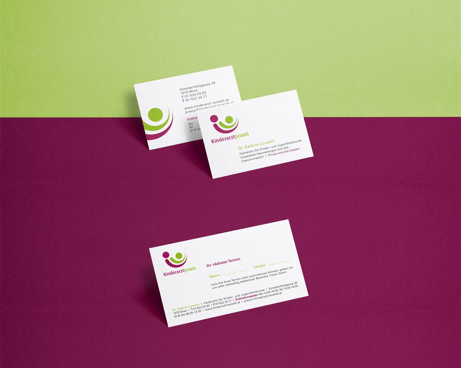Dr. Kathrin Loranth Visitenkarte und Terminkarte