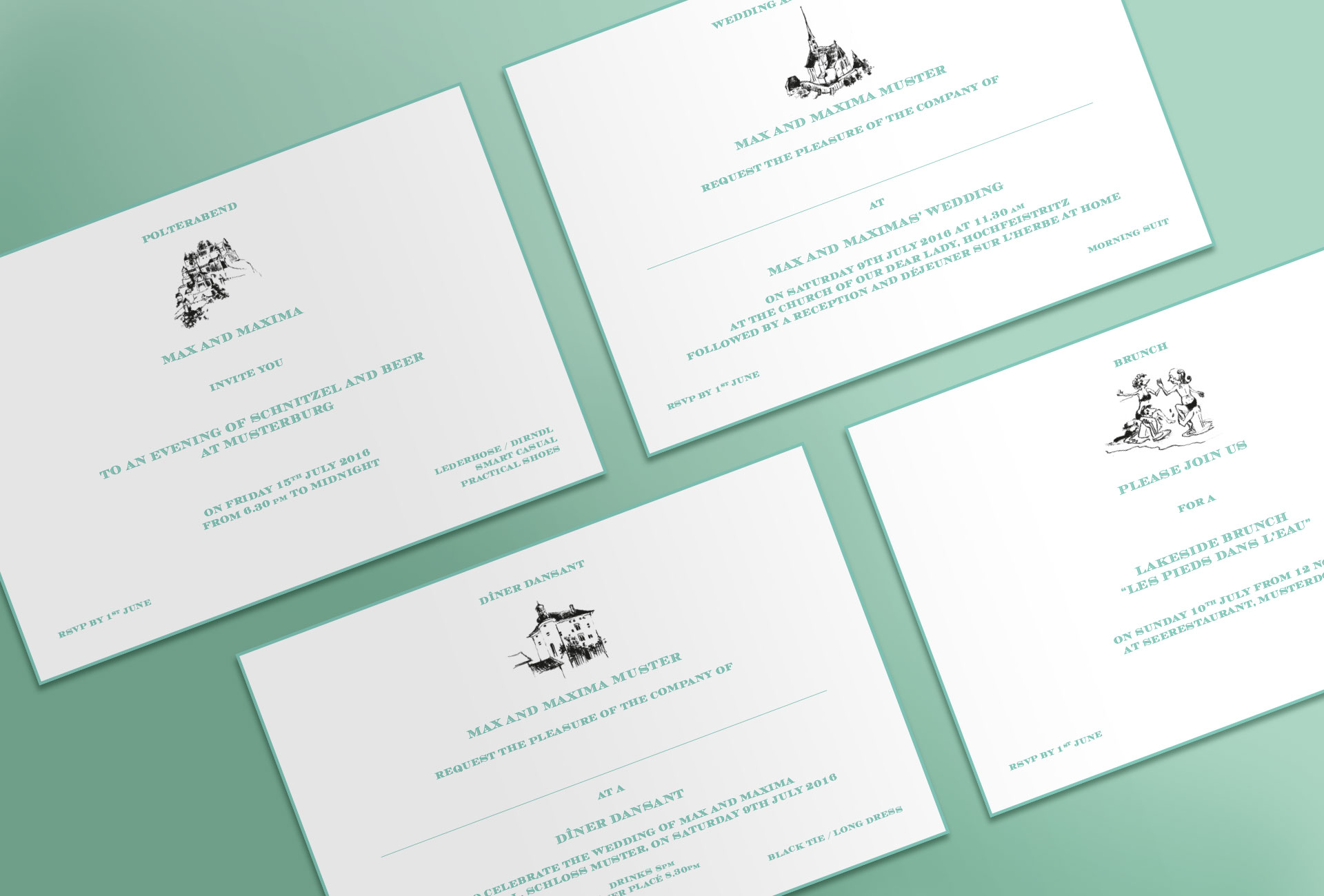 Kirchenheft Hochzeitspapeterie, Einladung