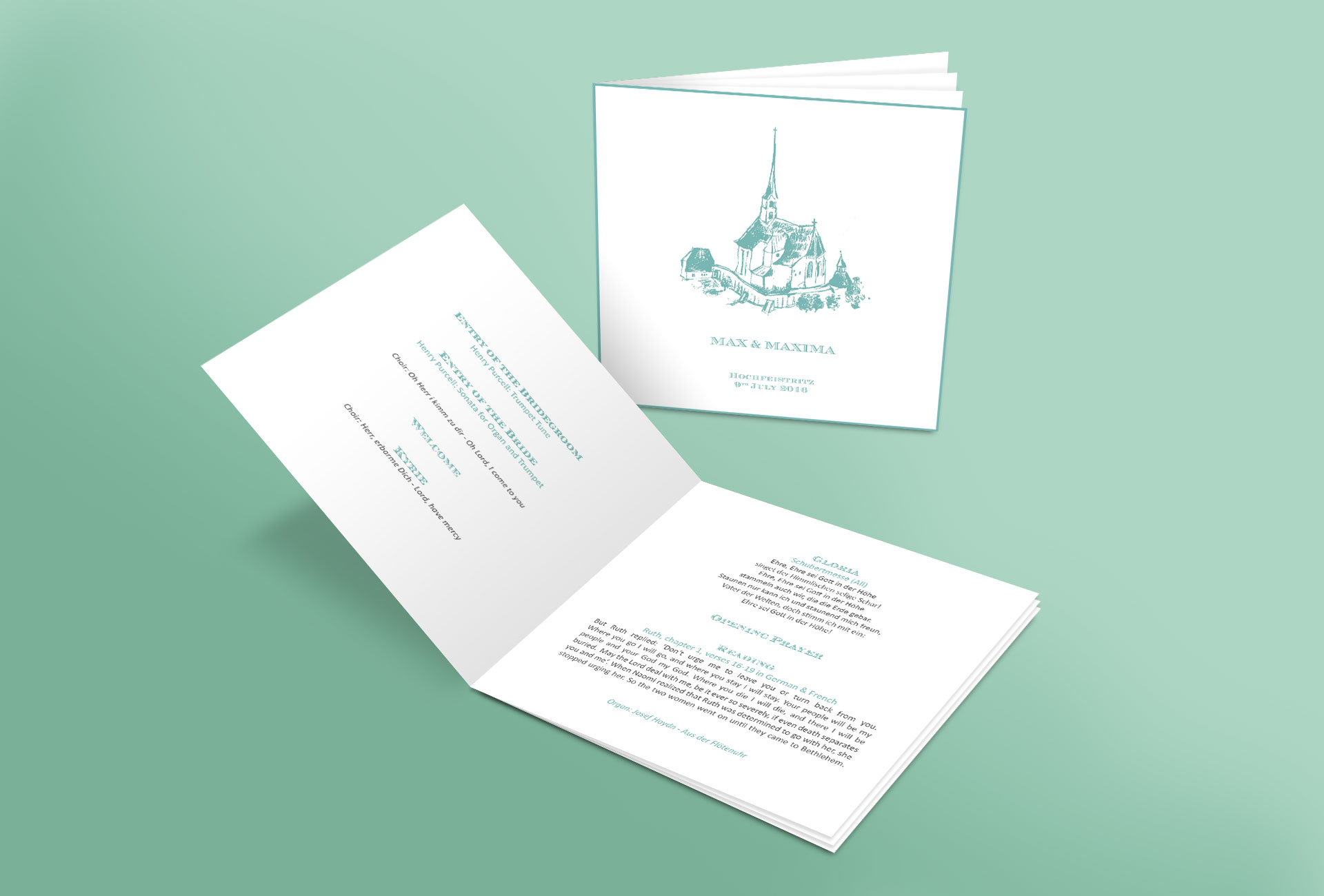 Kirchenheft Hochzeitspapeterie, Kirchenheft